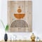 Designart - Abstract Rainbow Sun and Moon In Earth Tones V - Modern Print on Natural Pine Wood